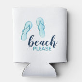 Turquoise strand alsjeblieft Flip Flips gepersonal Blikjeskoeler (Achterkant)