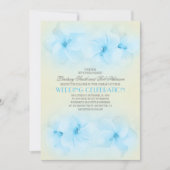 Turquoise strand huwelijksuitnodiging met hibiscus kaart (Voorkant)