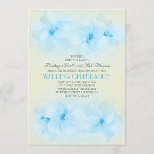 Turquoise strand huwelijksuitnodiging met hibiscus kaart