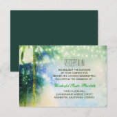 turquoise strand palmbomen trouwkaarten voor recep informatiekaartje (Voorkant / Achterkant)