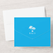 Turquoise Strand Trouw Alles In Een Uitnodiging (Achterkant)