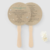 Turquoise strand zanderige tenen zoute kussen prog handwaaier (Voorkant en achterkant)