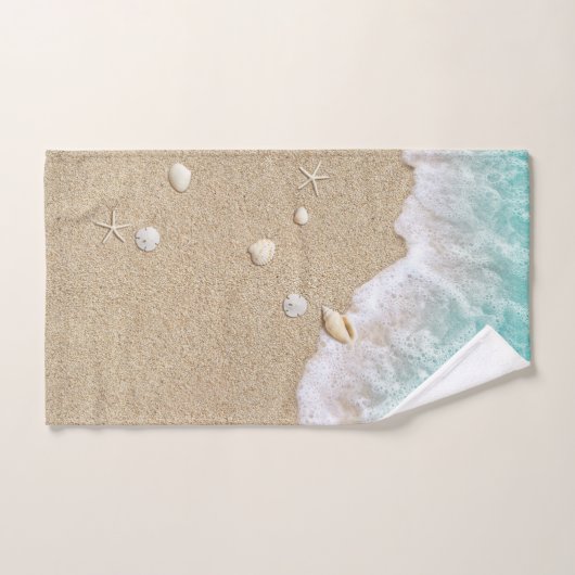 Turquoise strandgolven bad handdoek (Handdoek)