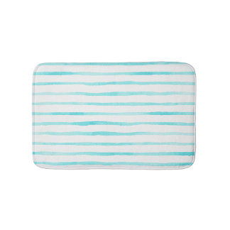 Turquoise Strepen Badmat