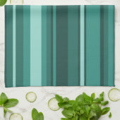 Turquoise strepen theedoek (Gevouwen)