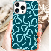 Turquoise Strik Monogram Case-Mate iPhone Case