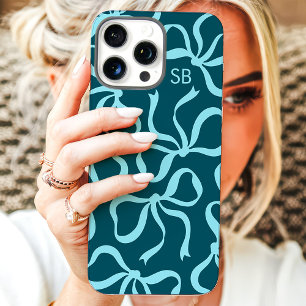 Turquoise Strik Monogram iPhone 16 Pro Max Hoesje