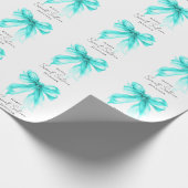 Turquoise Strik Verleidelijke Script Sweet 16 Fees Cadeaupapier (Hoek)