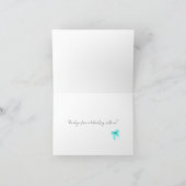 Turquoise Strikje Coquette Script Sweet 16 Bedankt (Binnen)