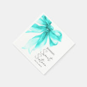 Turquoise Strikje Coquette Script Sweet 16 Feest Servet (Hoek)