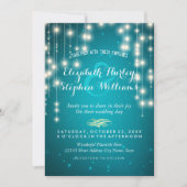 Turquoise String Lights Wedding Shower-uitnodiging Kaart (Voorkant)