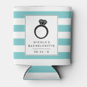 Turquoise Stripe | Bachelorette Party Blikjeskoeler (Voorkant)