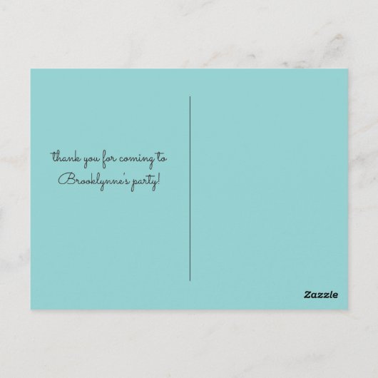 Turquoise Stripe Paisley Elephant Hartelijk dank Briefkaart (Achterkant)