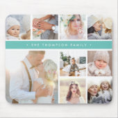 Turquoise Stripe Photo Collage Muismat (Voorkant)