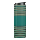 Turquoise Stripe Thermische Tumbler Thermosbeker (Gedraaid links)