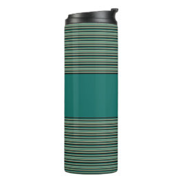 Turquoise Stripe Thermische Tumbler Thermosbeker