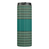 Turquoise Stripe Thermische Tumbler Thermosbeker (Achterkant)