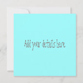 Turquoise Striped Butterfly Invitation Kaart (Achterkant)