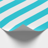 Turquoise Stripes (2e kleur toevoegen) Cadeaupapier (Hoek)