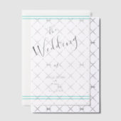 Turquoise Stripes Bruid en Bruidegom Vellum Uitnodigingen (Offset (Uitnodiging))