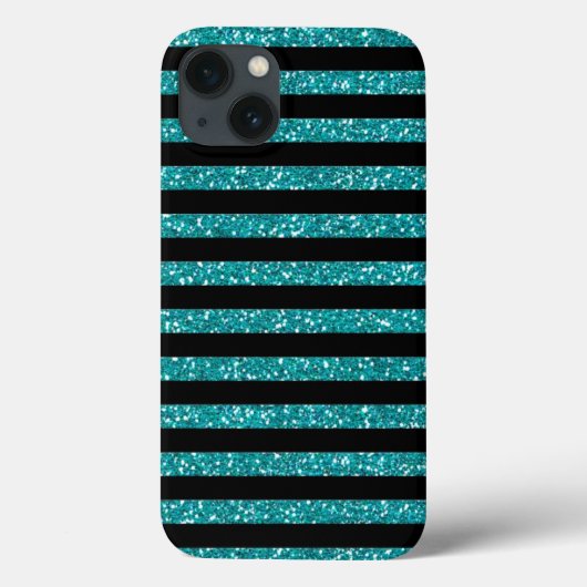 Turquoise Stripes Chic Elegant Case-Mate iPhone Case (Achterkant)