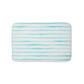 Turquoise Stripes Coastal Bath Mat (Voorkant)