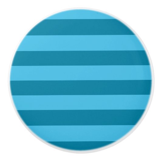 Turquoise Stripes Keramische Knop (Voorkant)