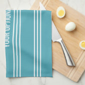 Turquoise Stripes keukenhanddoek (Quarter Fold)