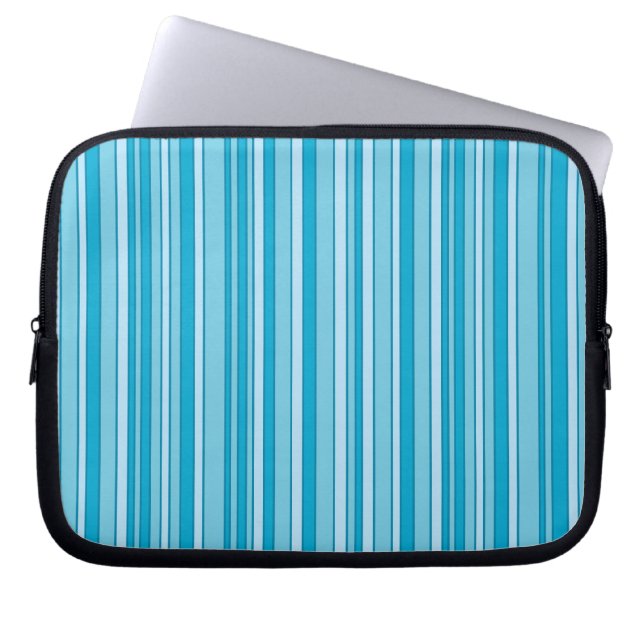 Turquoise Stripes patroon Laptop Sleeve (Voorkant)