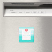 Turquoise Stripes - Save the Date Magnets Magneet (Insitu (Vaatwasser))