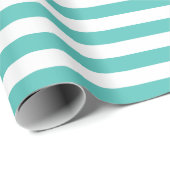 Turquoise Stripes Wrapping Paper Cadeaupapier (Rol Hoek)