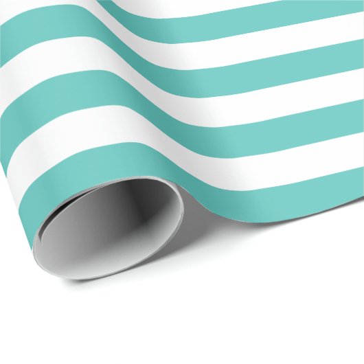 Turquoise Stripes Wrapping Paper Cadeaupapier (Rol Hoek)