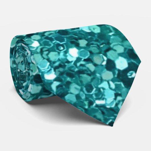 Turquoise Stropdas (Opgerold)