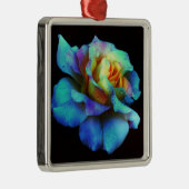 Turquoise Stropdas Dyed Roos Metalen Ornament (Rechts)