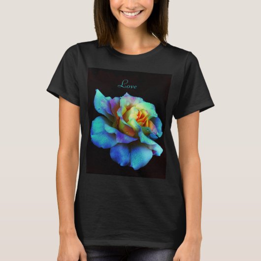 Turquoise Stropdas Dyed Roos T-shirt (Voorkant)