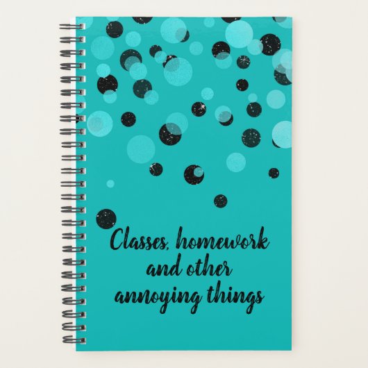 Turquoise Student School Daily Planner (Voorkant)