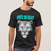 Turquoise Style Apres Ski Snow Leopard T-shirt (Voorkant)