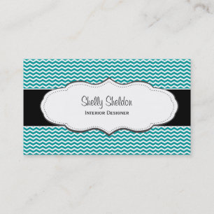 Turquoise Stylish Chevron Visitekaartjes