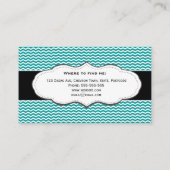 Turquoise Stylish Chevron Visitekaartjes (Achterkant)