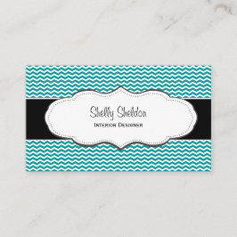 Turquoise Stylish Chevron Visitekaartjes