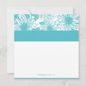 Turquoise Sunflower Bridal Shower Invitation Kaart (Achterkant)
