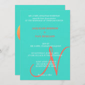 Turquoise Sunset Heart Monogram Kaart (Voorkant / Achterkant)