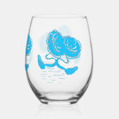 Turquoise swans set / set turquoise glazen (Achterkant)