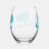 Turquoise swans set / set turquoise glazen (Rechts)