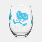 Turquoise swans set / set turquoise glazen (Links)