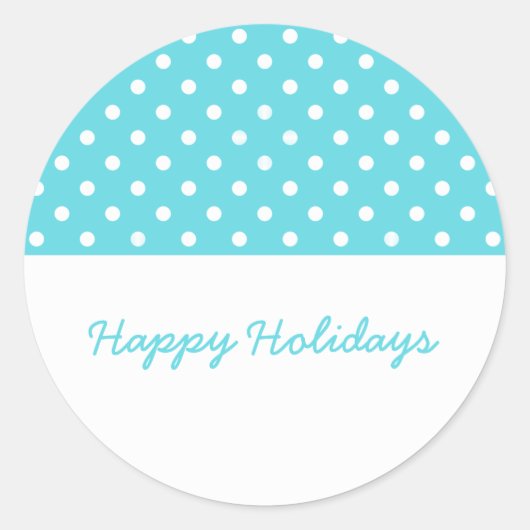 Turquoise Sweet Polka Dot Holiday Stickers (Voorkant)