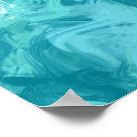 Turquoise Swirl Abstracte Art Print (Hoek)
