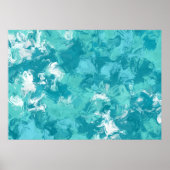 Turquoise Swirl Abstracte Art Print (Voorkant)