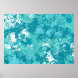 Turquoise Swirl Abstracte Art Print