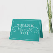 Turquoise Swirl Wedding Dank u kaarten (Voorkant)
